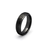 black 6mm stepped edge tungsten wedding ring