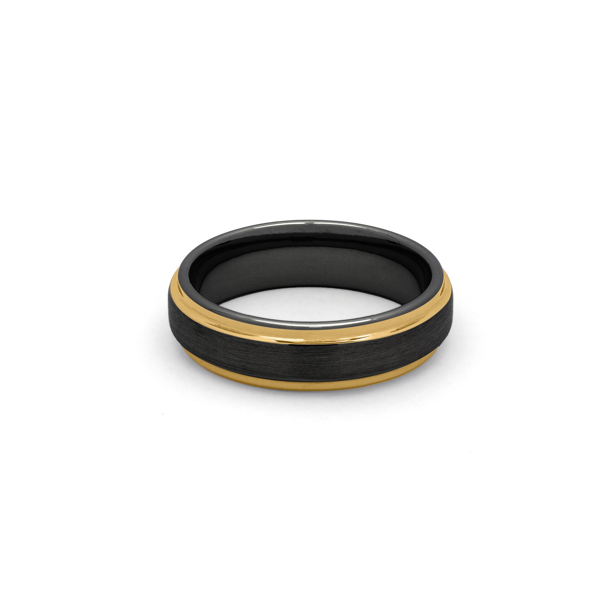 black and gold 6mm tungsten wedding band