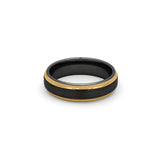 black and gold 6mm tungsten wedding band