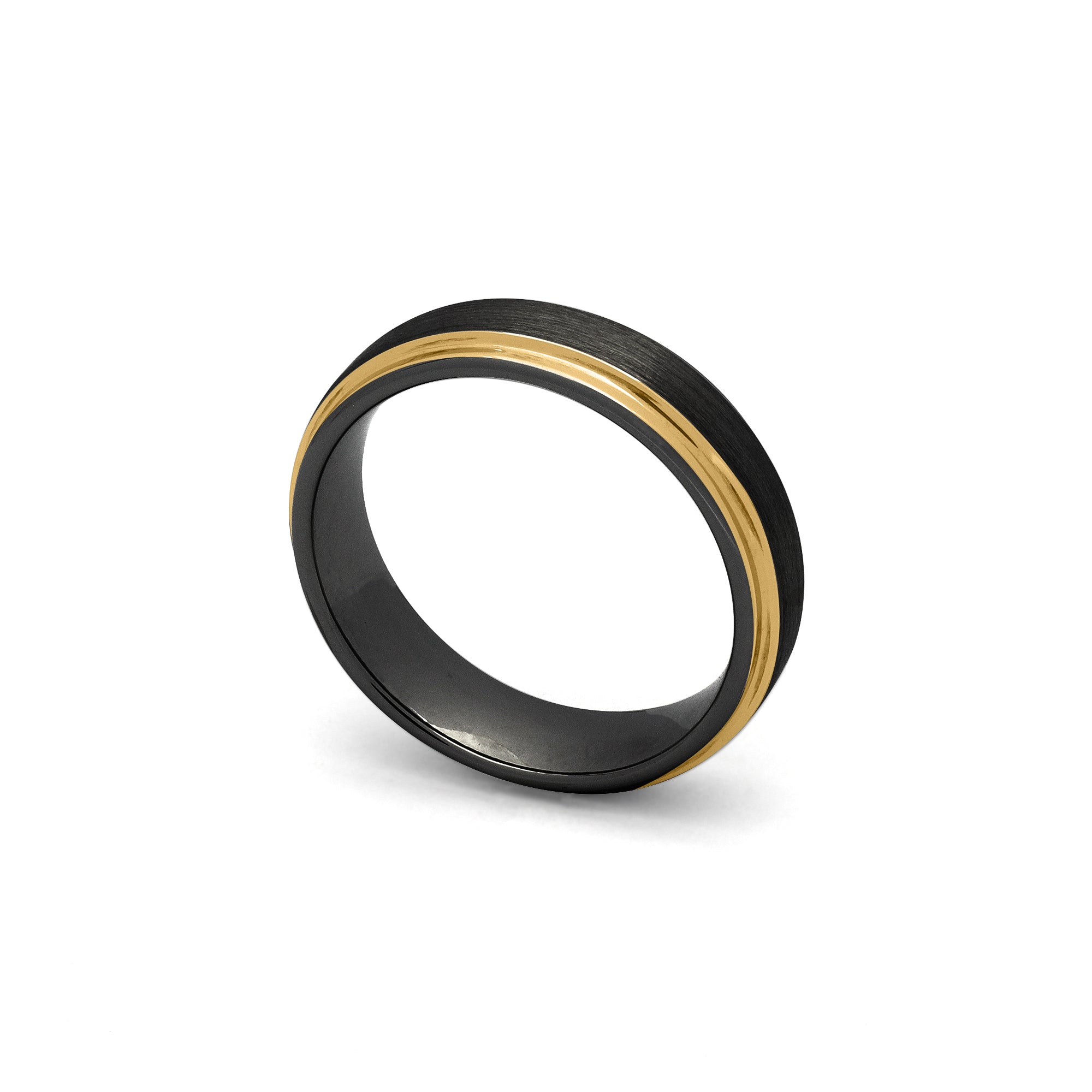 black and gold 6mm tungsten wedding band