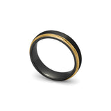 black and gold 6mm tungsten wedding band