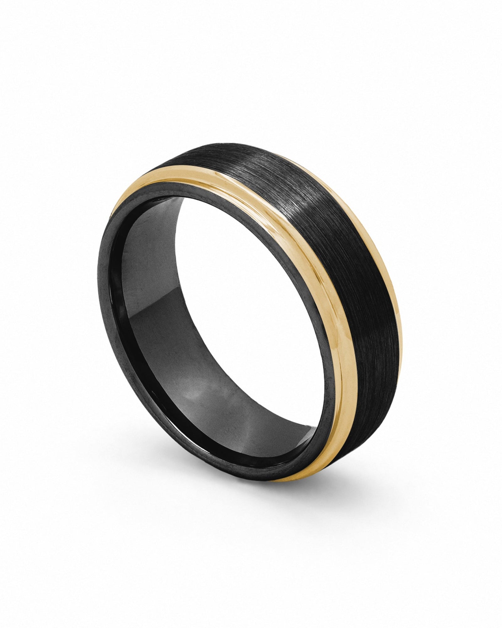 black and gold mens wedding ring tungsten