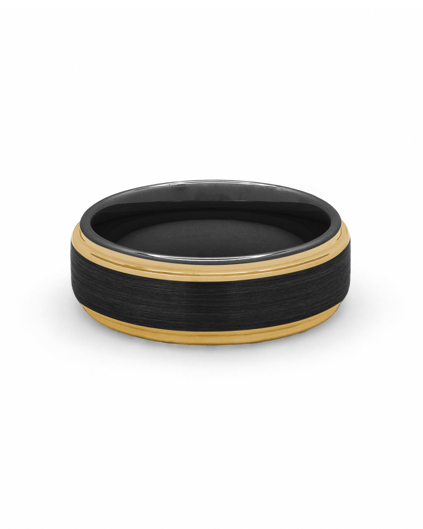 black and gold mens ring 8mm