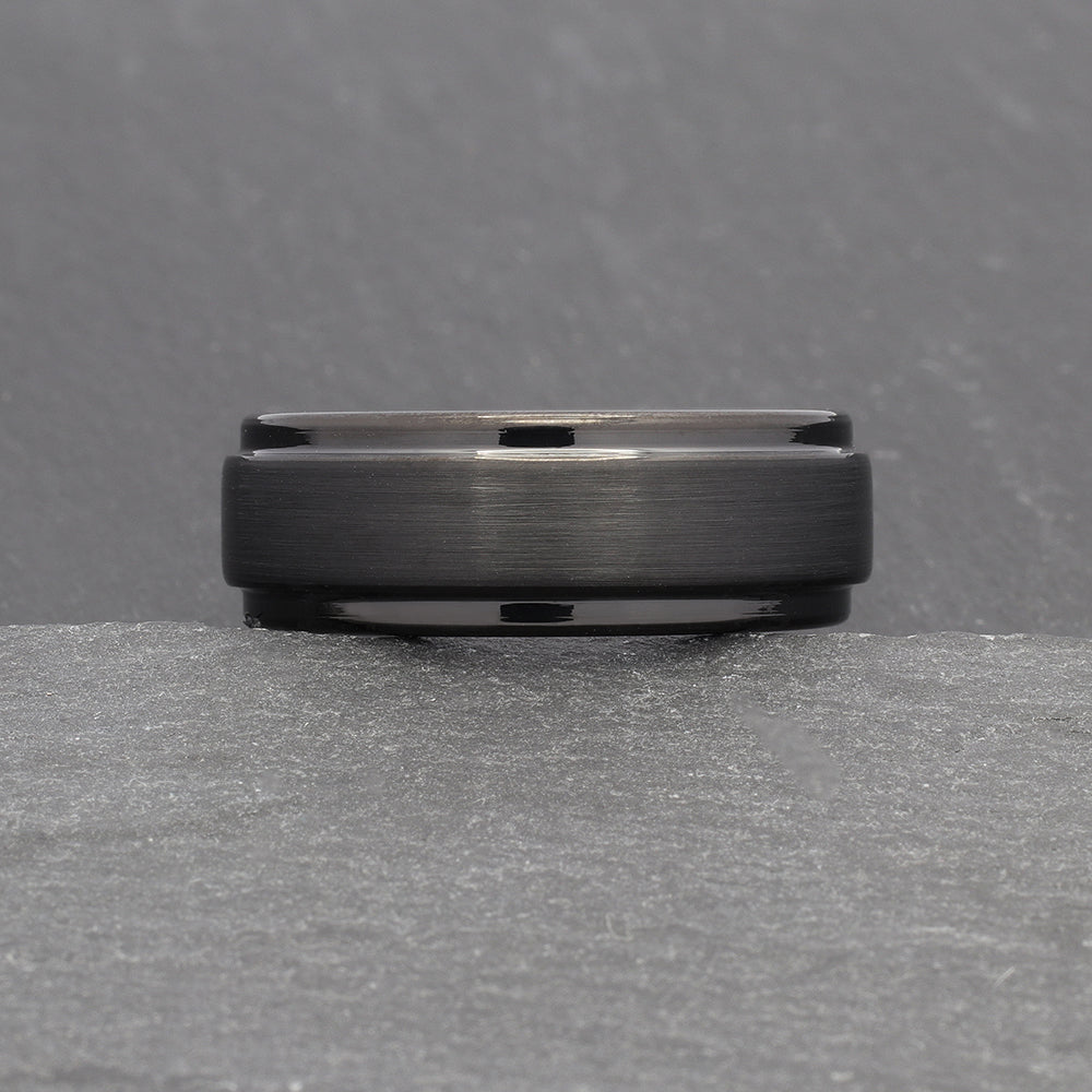 black wedding band for men