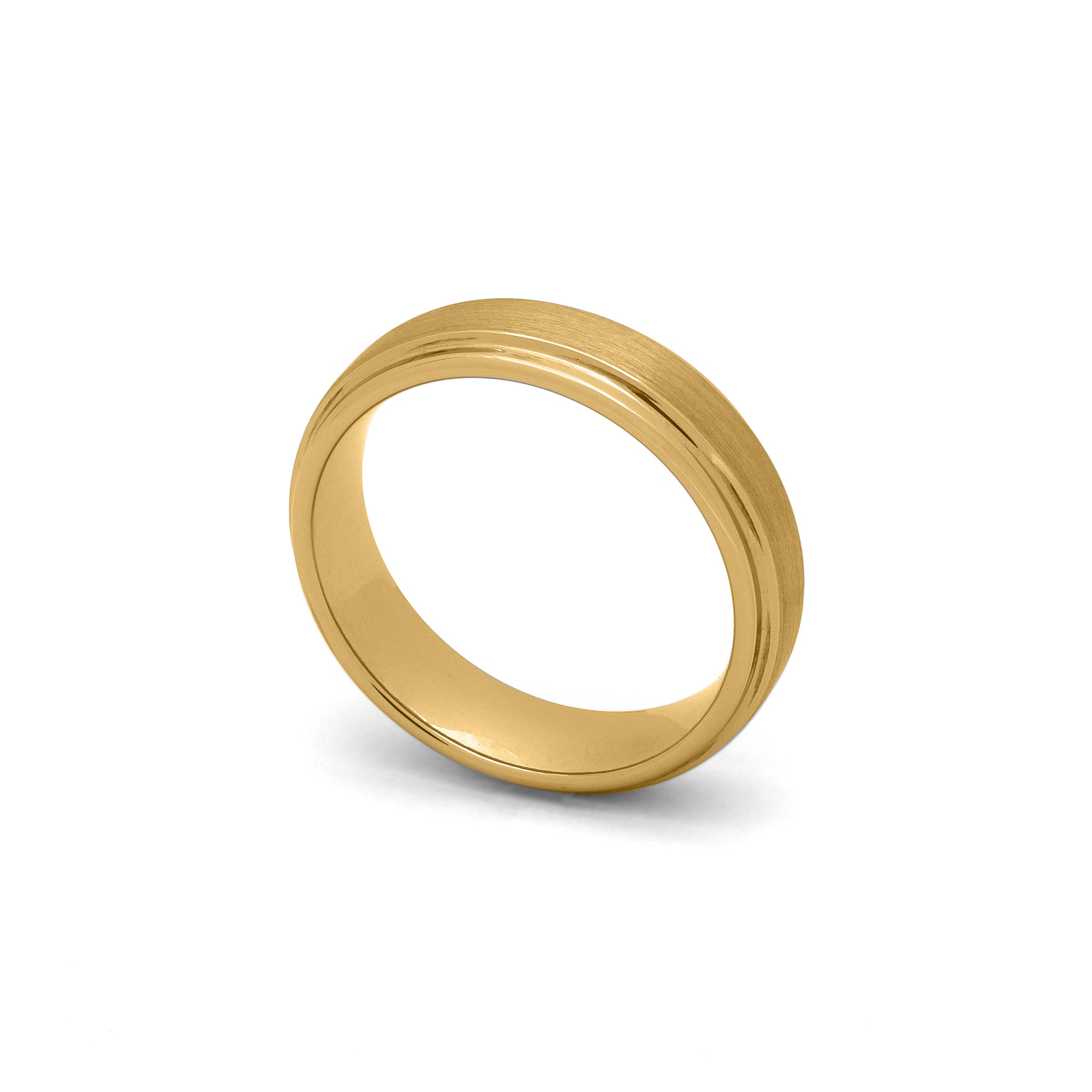 brushed gold tungsten ring for men