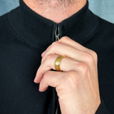 mens brushed tungsten ring with polished beveled edges