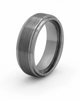 Gunmetal Ridge tungsten wedding ring for men
