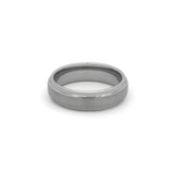 silver mens engagement band with stepped edges