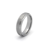 silver 6mm stepped edge tungsten wedding band