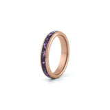 4mm rose gold amethyst wedding band with purple gemstone