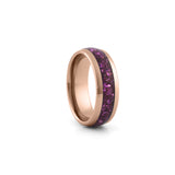rose gold amethyst ring polished tungsten