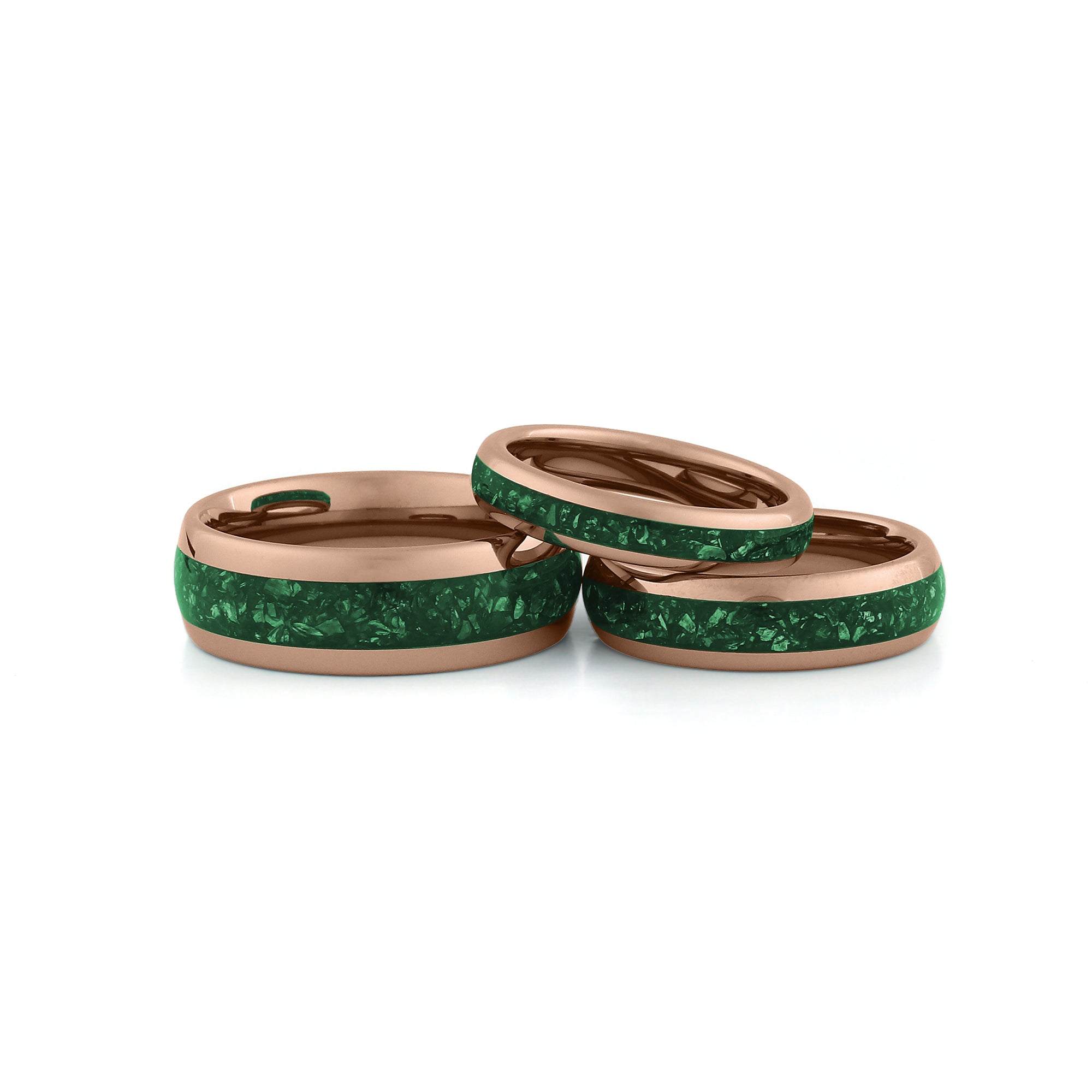 his and hers rose gold emerald rings