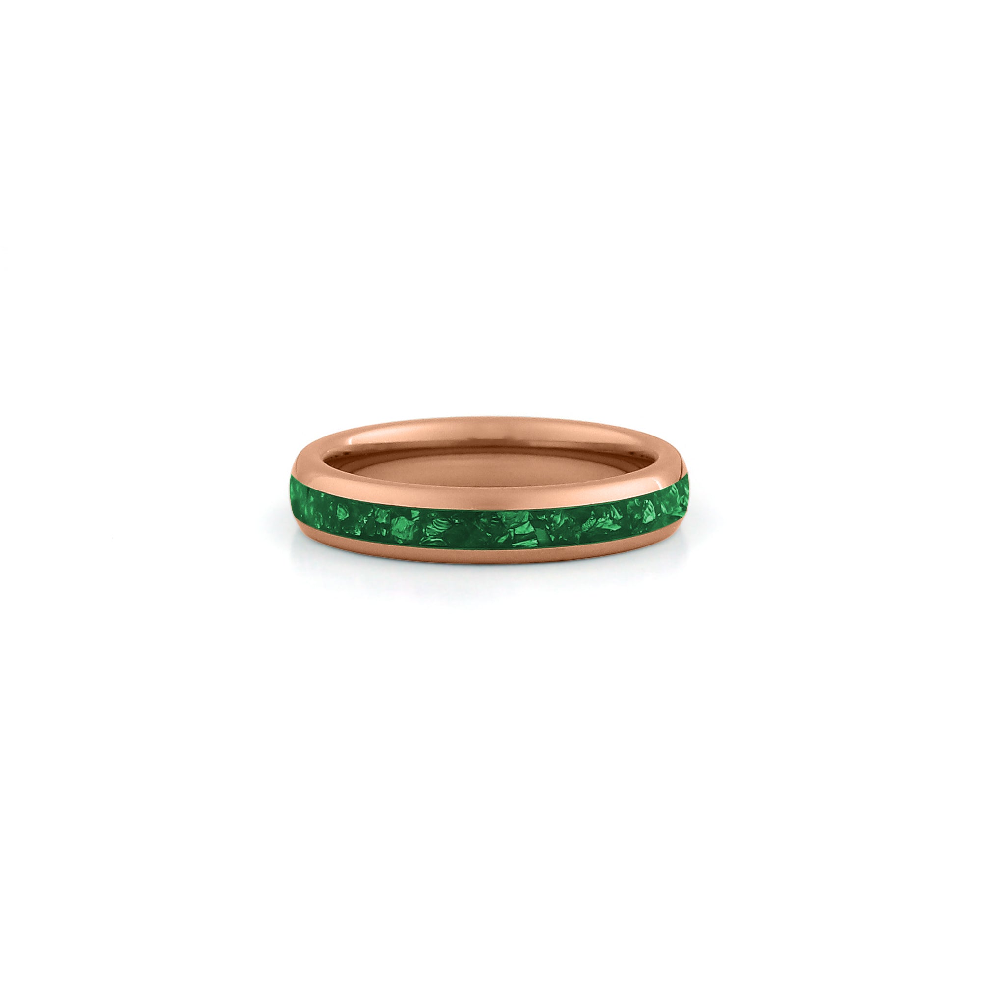 thin emerald wedding band rose gold