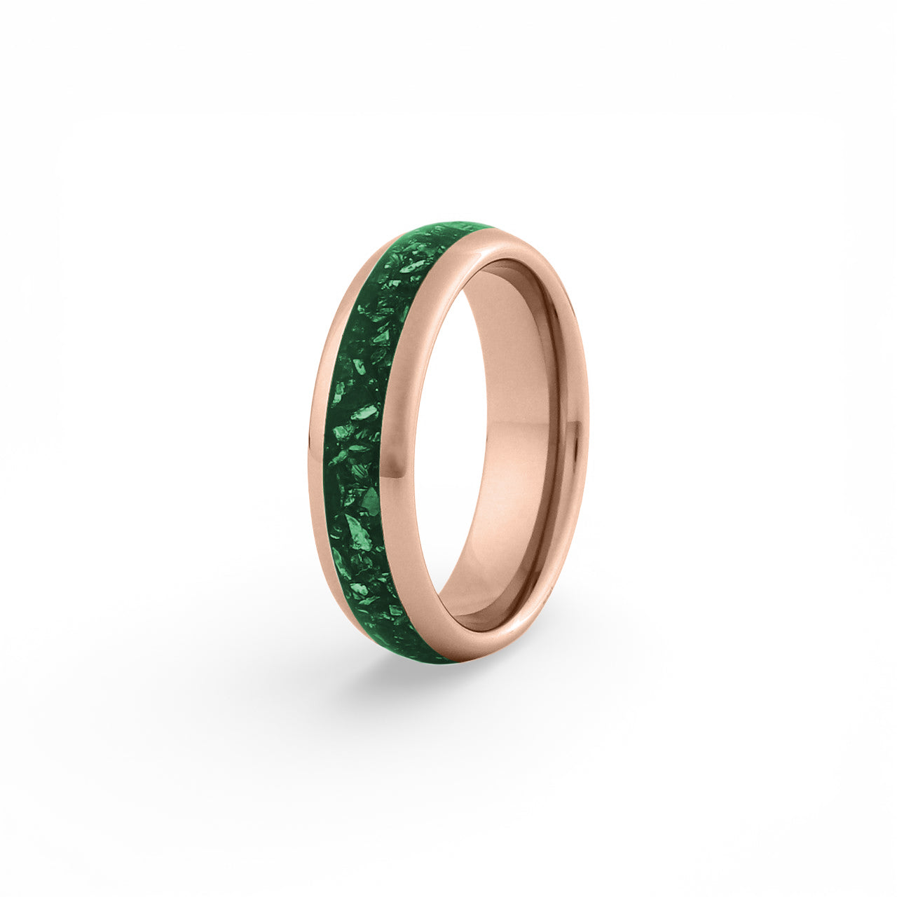 6mm rose gold emerald tungsten ring