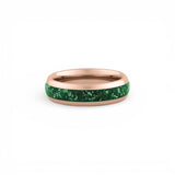 green inlay rose gold tungsten band