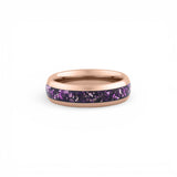 6mm rose gold amethyst wedding band with polished finish