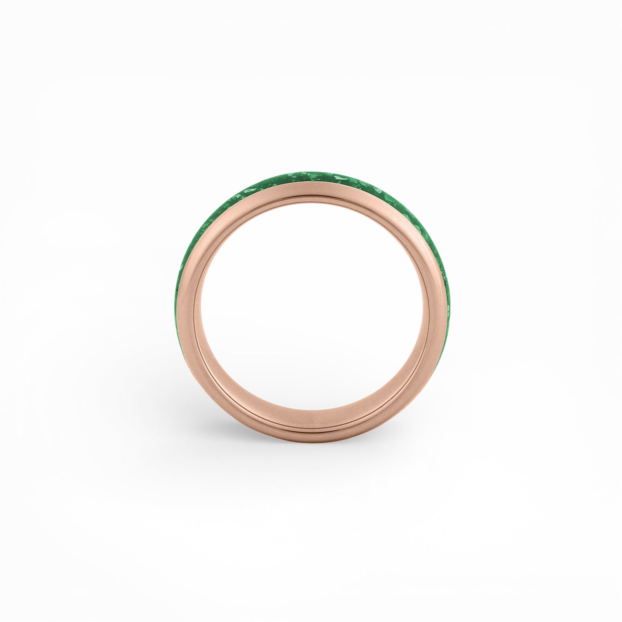 rose gold emerald wedding band
