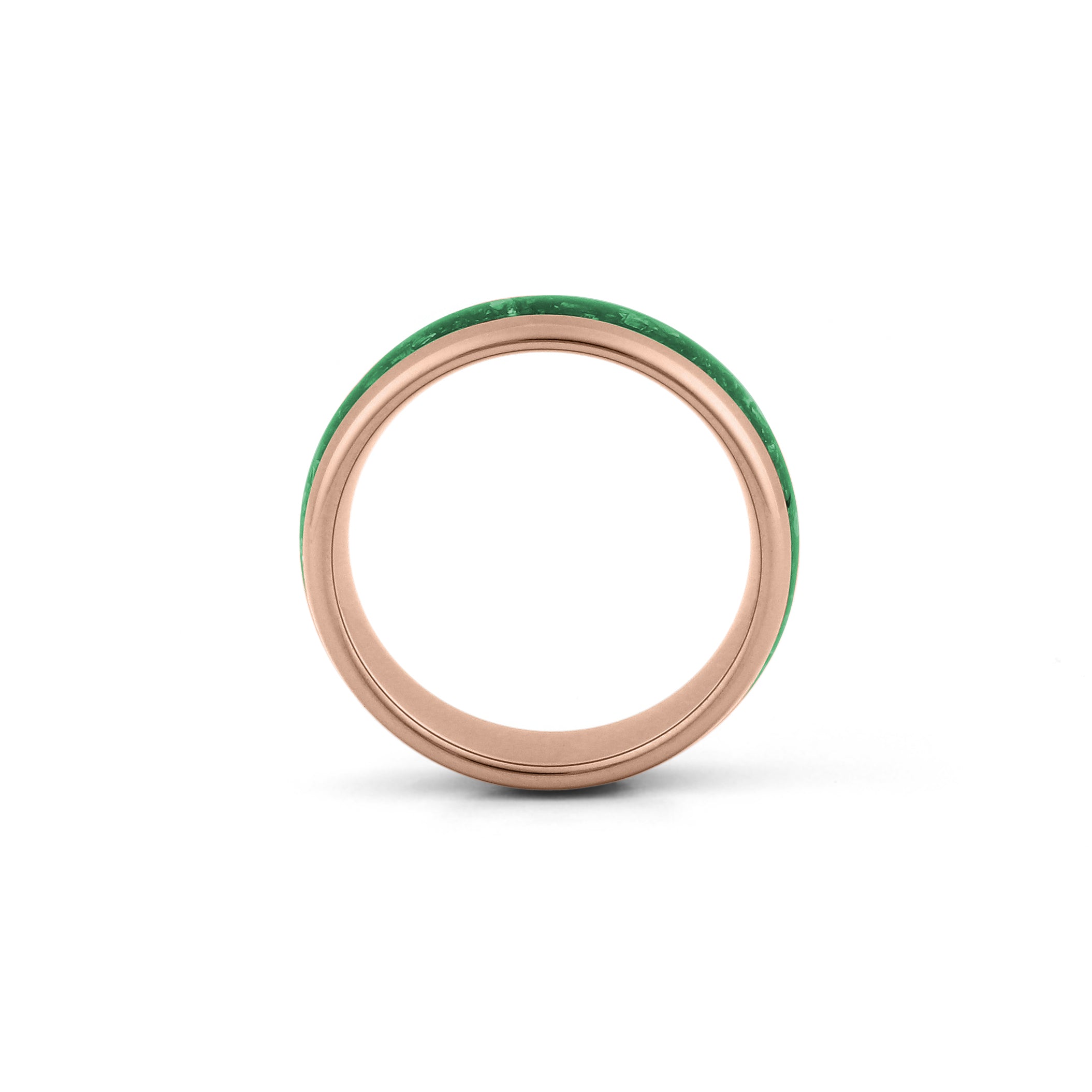 8mm rose gold emerald tungsten ring
