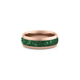 green tungsten band rose gold wide