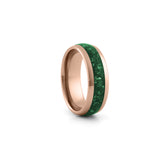 mens rose gold emerald ring 8mm