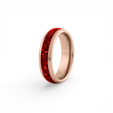 6mm rose gold tungsten ruby ring red gemstone wedding band