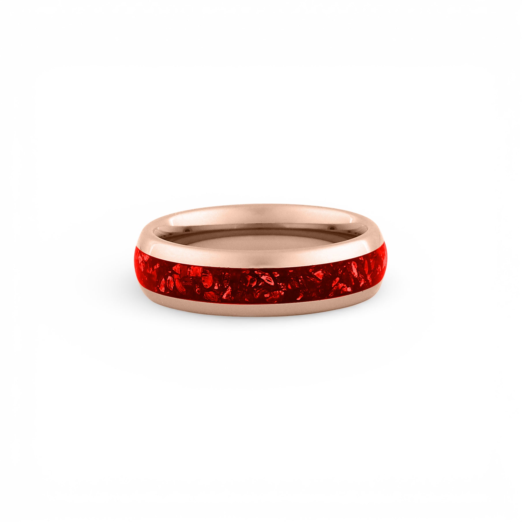 6mm rose gold tungsten ruby ring red gemstone wedding band