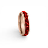 6mm rose gold tungsten ruby ring red gemstone wedding band