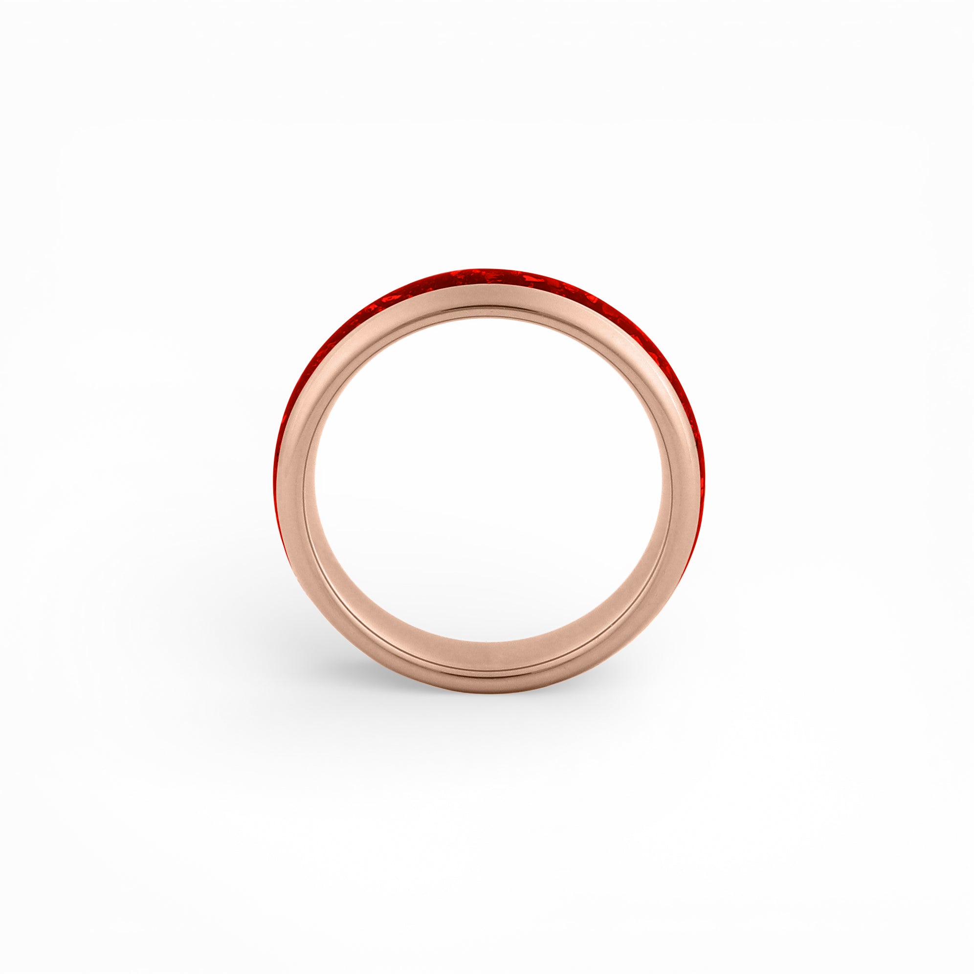 6mm rose gold tungsten ruby ring red gemstone wedding band