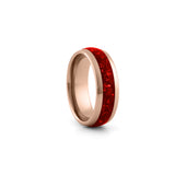 8mm rose gold tungsten ruby ring wide red gemstone band