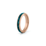 His and hers rose gold turquoise rings set, romantic matching wedding bands