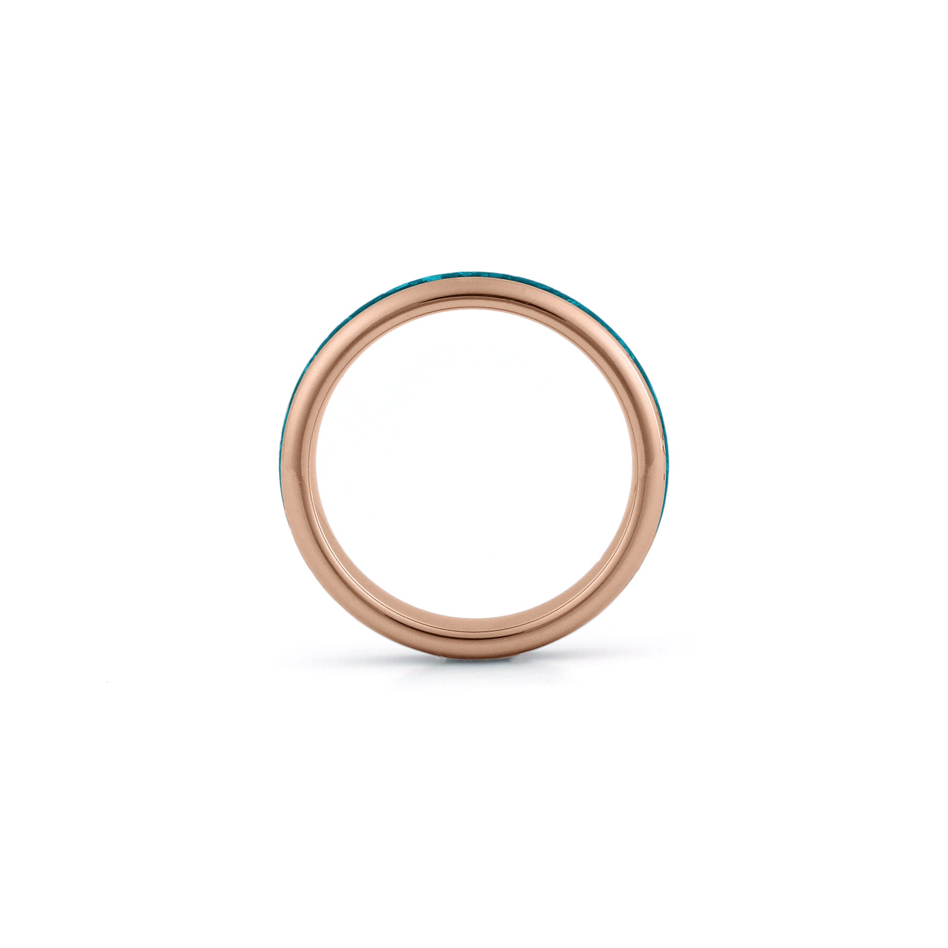 thin turquoise ring rose gold tungsten band