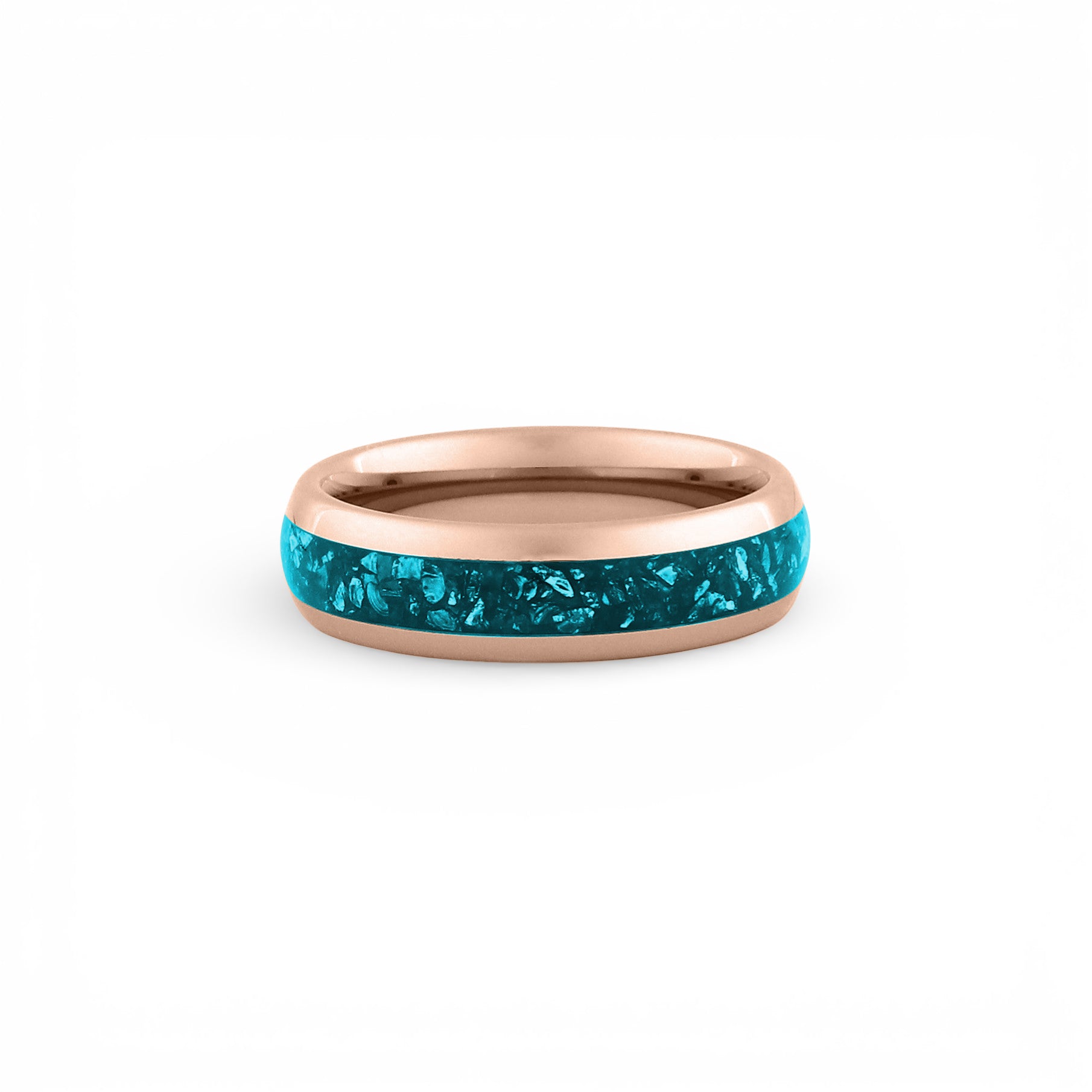 turquoise ring mens womens rose gold band