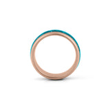 mens turquoise wedding ring rose gold