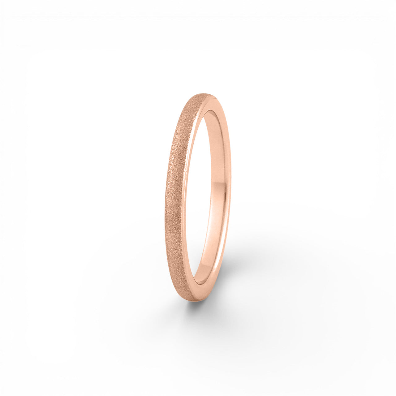 2mm rose gold tungsten wedding band sandblasted