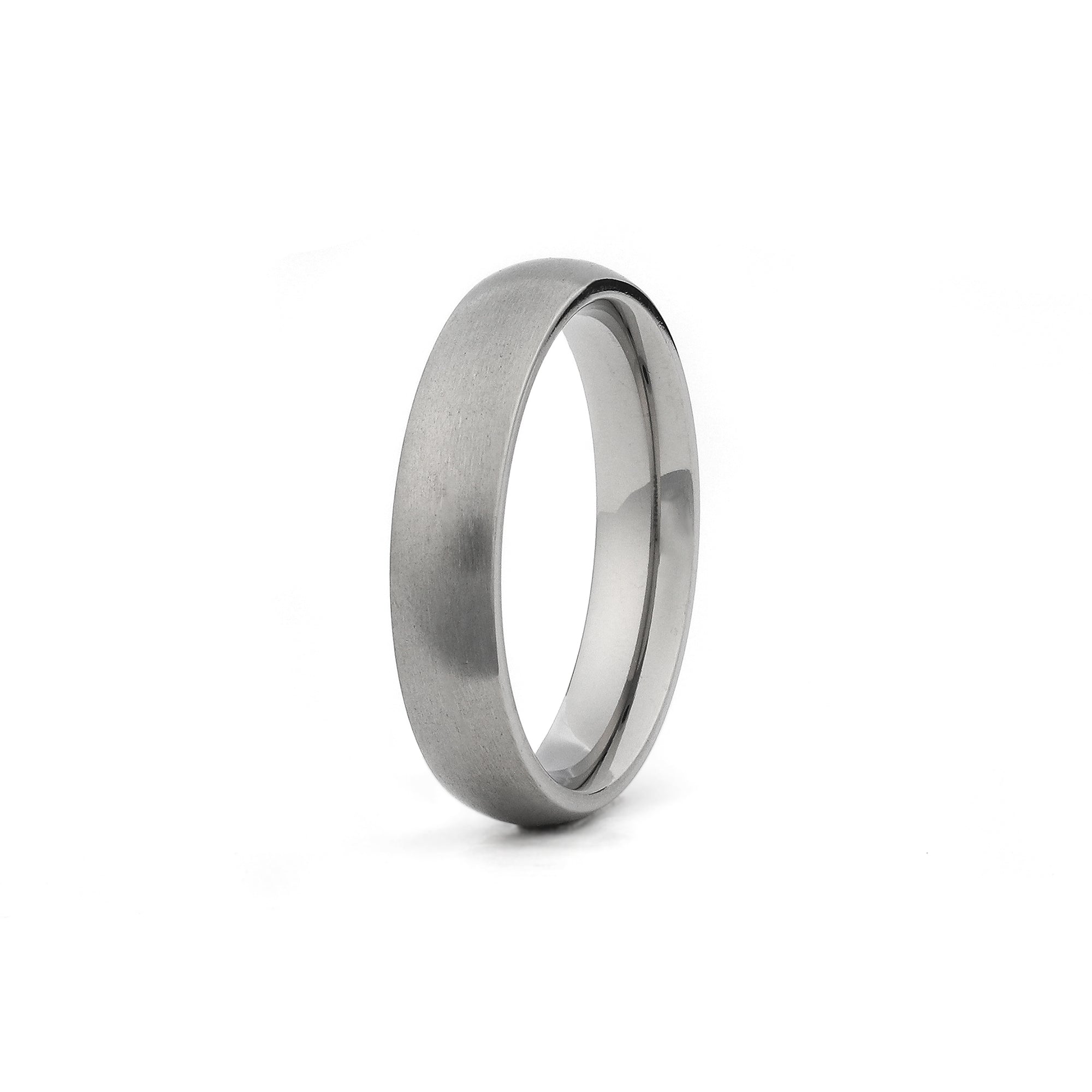 4mm silver titanium ring comfort fit