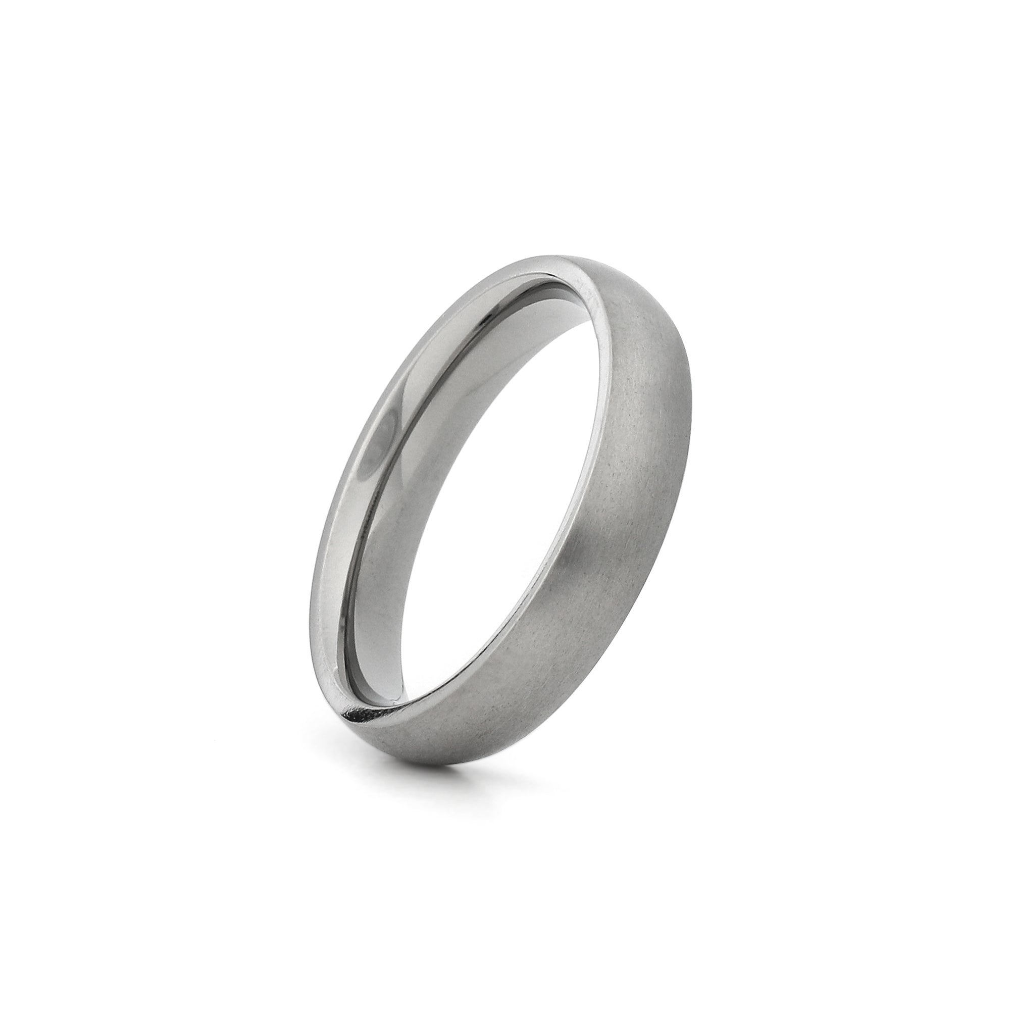 brushed titanium wedding ring for men