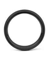 Side view of black 6mm rounded tungsten wedding ring