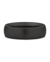 Front view of black 6mm rounded tungsten wedding band