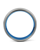 Side view of silver 6mm rounded titanium wedding ring