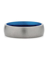 Front view of silver 6mm rounded titanium wedding band