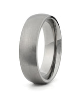 Silver rounded tungsten wedding ring for men, 6mm band