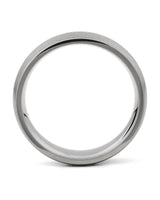 Side view of silver 6mm rounded tungsten wedding ring