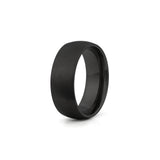 mens black titanium wedding band rounded shape