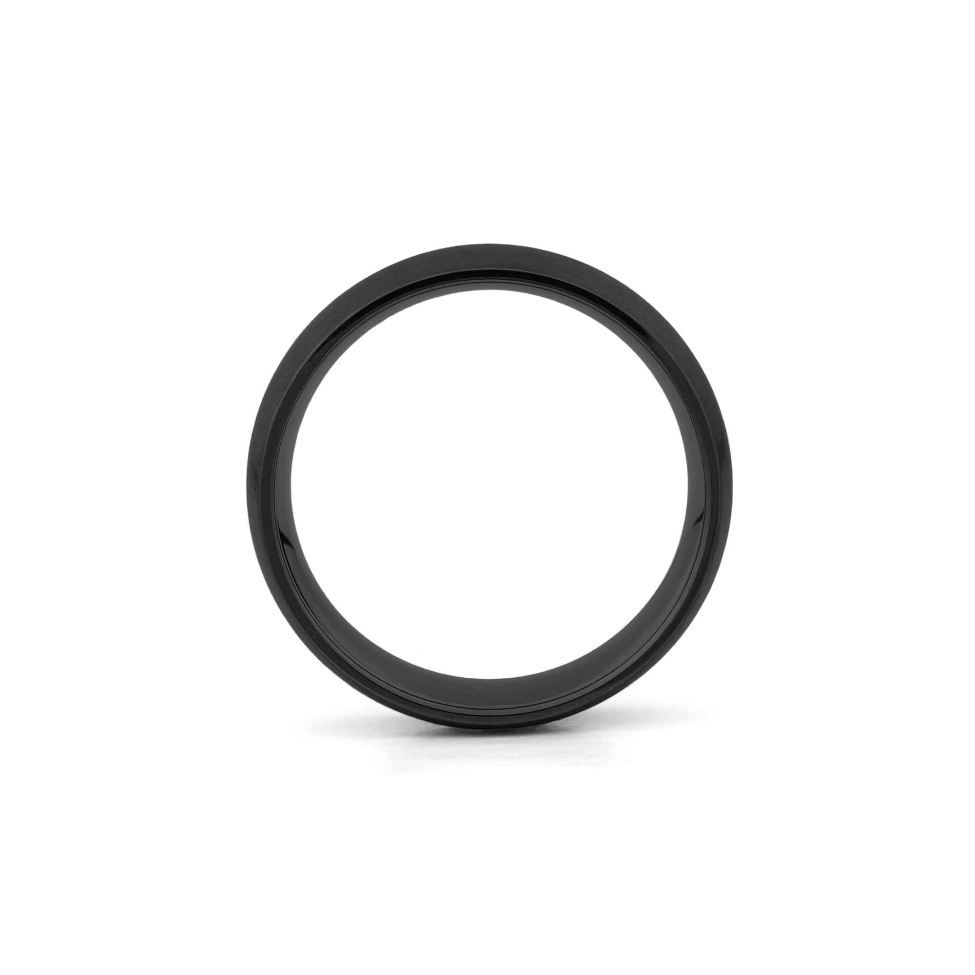 mens black titanium wedding band rounded shape