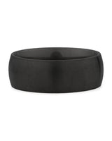 Front view of black 8mm rounded titanium wedding band