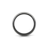 8mm wide brushed titanium ring with black sleeve