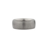 rounded 8mm silver titanium wedding ring
