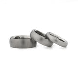 his and hers titanium rings brushed finish set