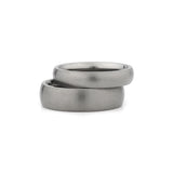 matching titanium wedding bands silver dome shape