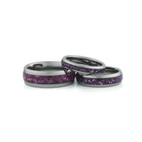 matching purple gemstone wedding bands silver
